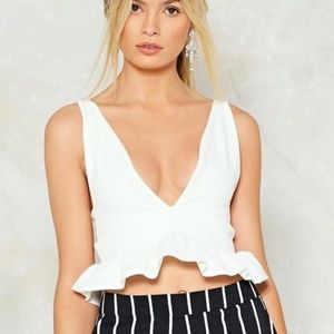 NWT Nasty Gal Plunge Crop Top